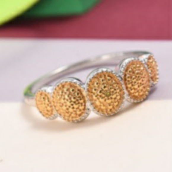 Yellow Diamond Yellow Rhodium & Platinum Sterling - Picture 4 of 6